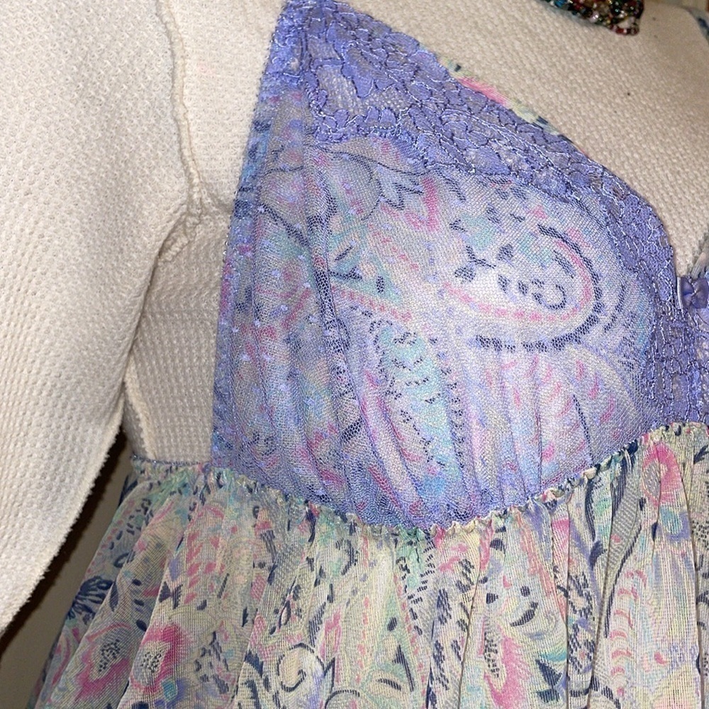Victorias Secret womens nightie lingerie large paisley pattern lace babydoll - Picture 3 of 9